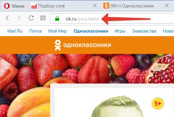 изменить ссылку на профиль в Одноклассниках